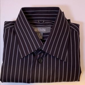 Men’s Kenneth Cole Button Up - Black - M - Stripes